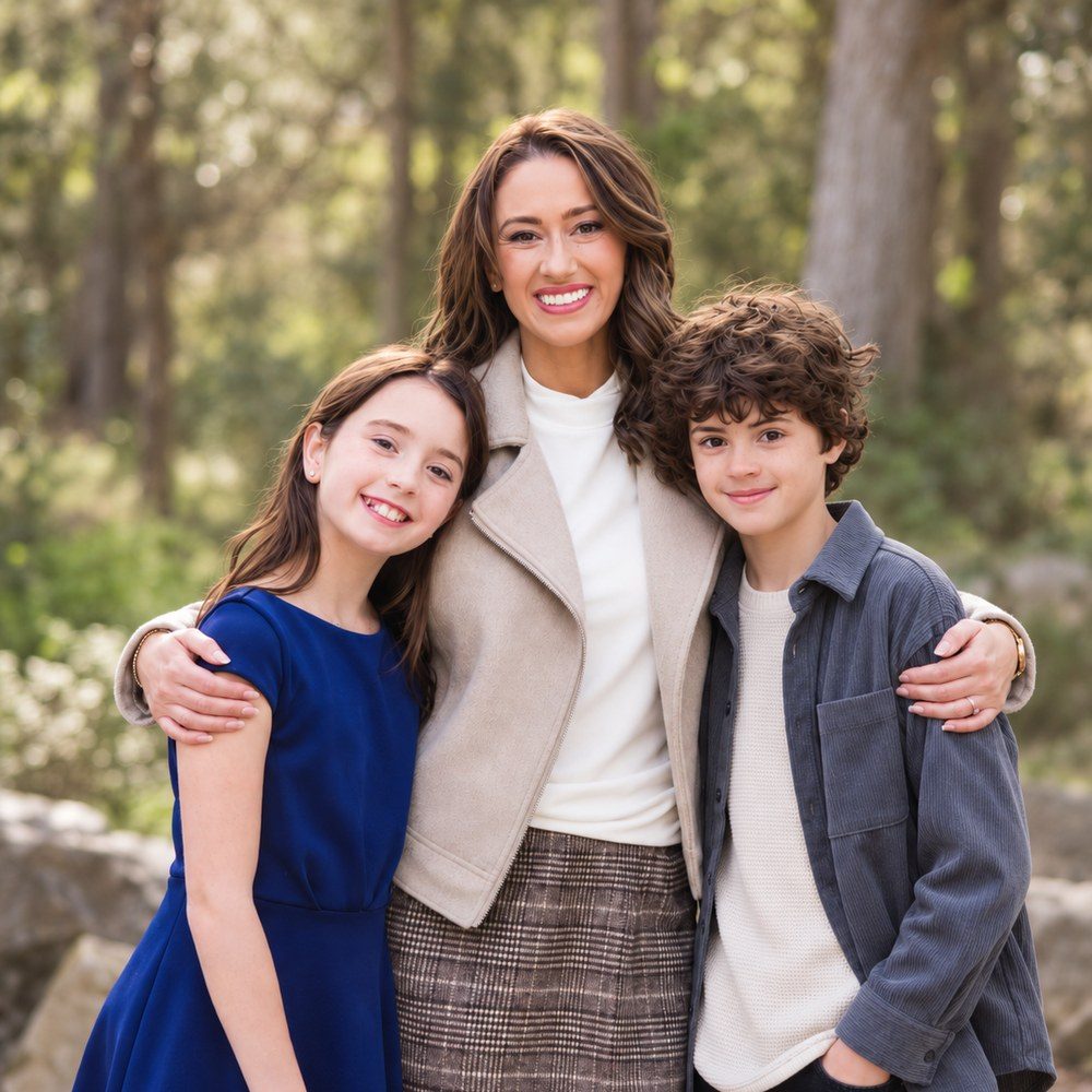 Amanda Sims with her children